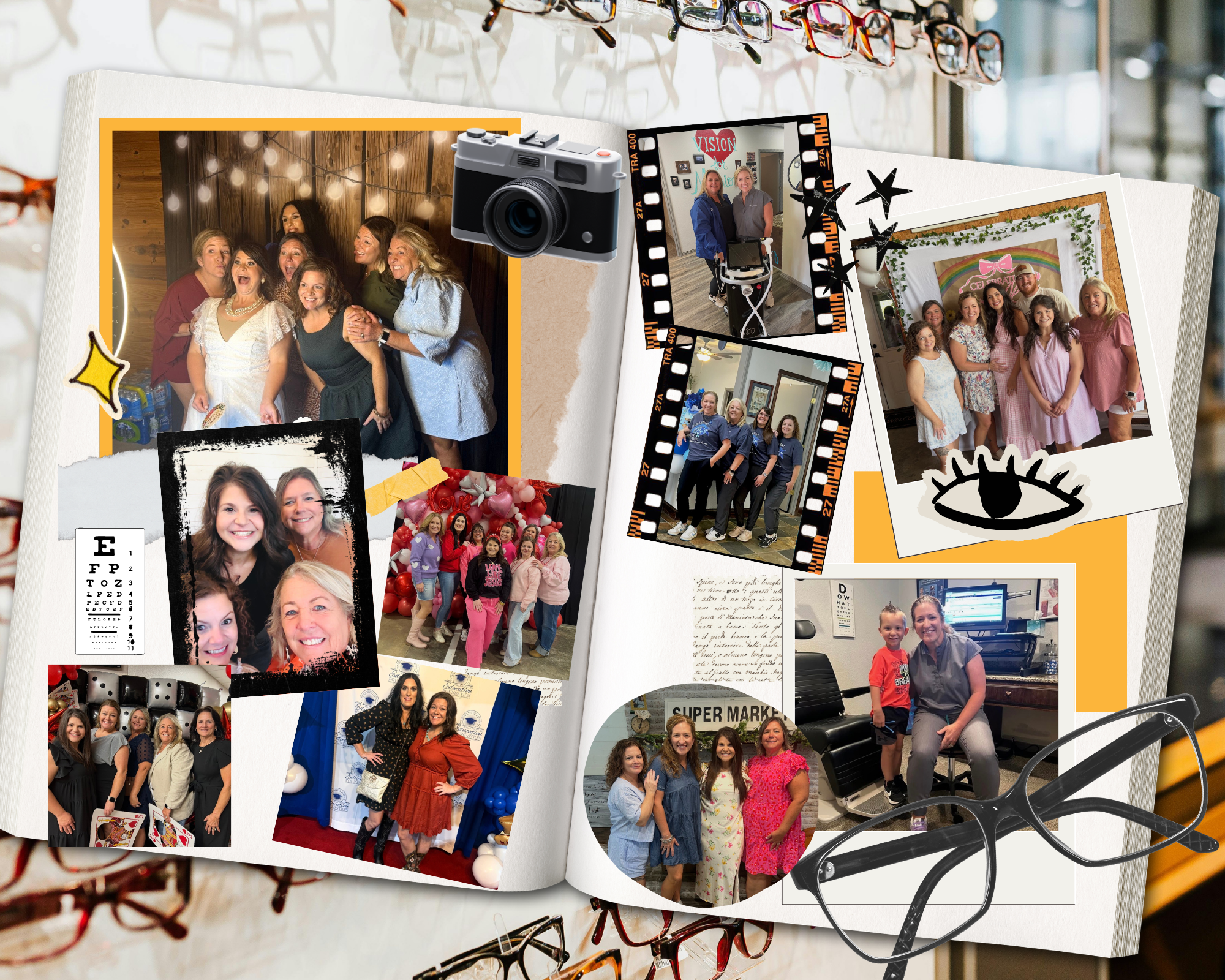 Yellow Playful Scrapbook Friends Photocollage